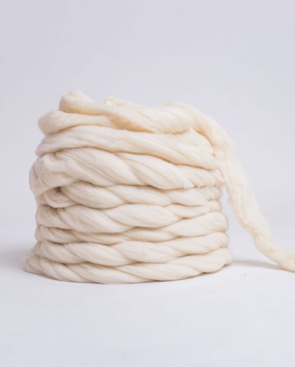 Lana Peinada Trashumante - Color Natural Blanco